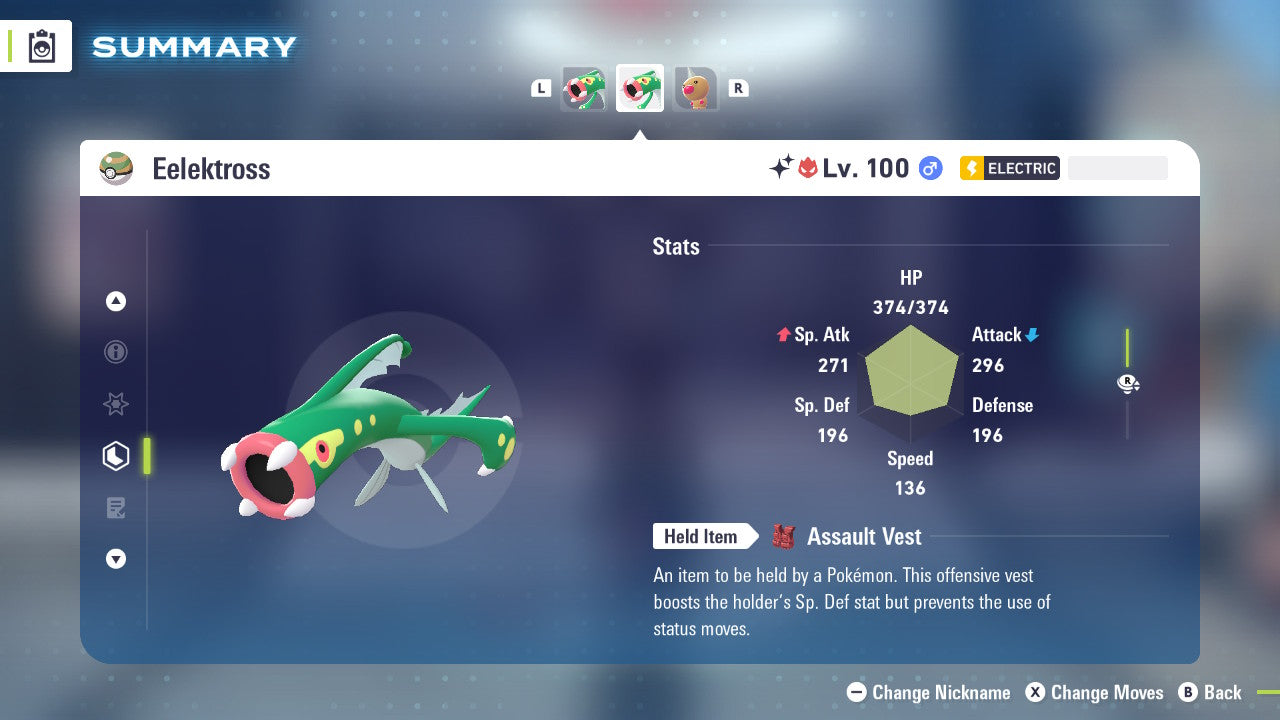 Pokemon Legends ZA Alpha Shiny Eelektross 6IV-EV Trained