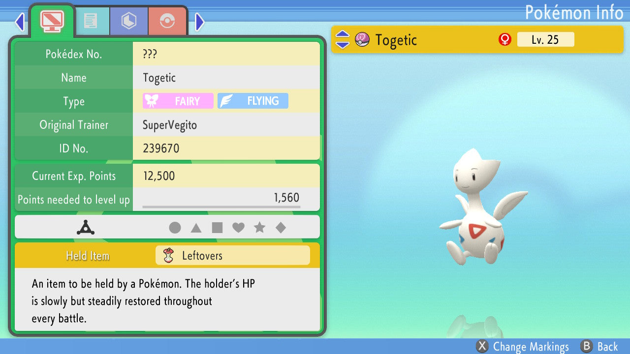 Pokemon Brilliant Diamond and Shining Pearl Togetic 6IV-EV Trained - Pokemon4Ever