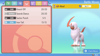 Pokemon Brilliant Diamond and Shining Pearl Hidden Ability Absol 6IV-EV Trained - Pokemon4Ever