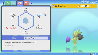 Pokemon Brilliant Diamond and Shining Pearl Roselia 6IV-EV Trained - Pokemon4Ever