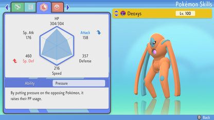 Pokemon Brilliant Diamond and Shining Pearl Deoxys-Defense Form 6IV-EV Trained - Pokemon4Ever