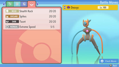 Pokemon Brilliant Diamond and Shining Pearl Deoxys-Speed Form 6IV-EV Trained - Pokemon4Ever