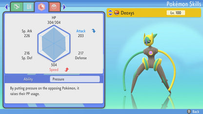 Pokemon Brilliant Diamond and Shining Pearl Deoxys-Speed Form 6IV-EV Trained - Pokemon4Ever