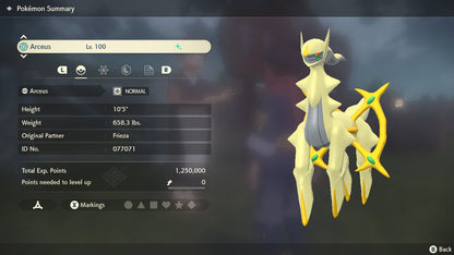 Pokemon Legends Arceus Shiny Arceus Max Effort Levels 6IV-EV Trained - Pokemon4Ever