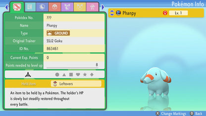 Pokemon Brilliant Diamond and Shining Pearl Phanpy 6IV-EV Trained - Pokemon4Ever