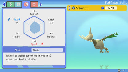 Pokemon Brilliant Diamond and Shining Pearl Skarmory 6IV-EV Trained - Pokemon4Ever