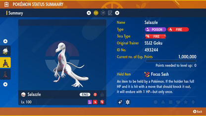 Pokemon Scarlet and Violet Salazzle 6IV-EV Trained - Pokemon4Ever