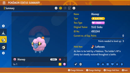 Pokemon Scarlet and Violet Shiny Mareep 6IV-EV Trained - Pokemon4Ever