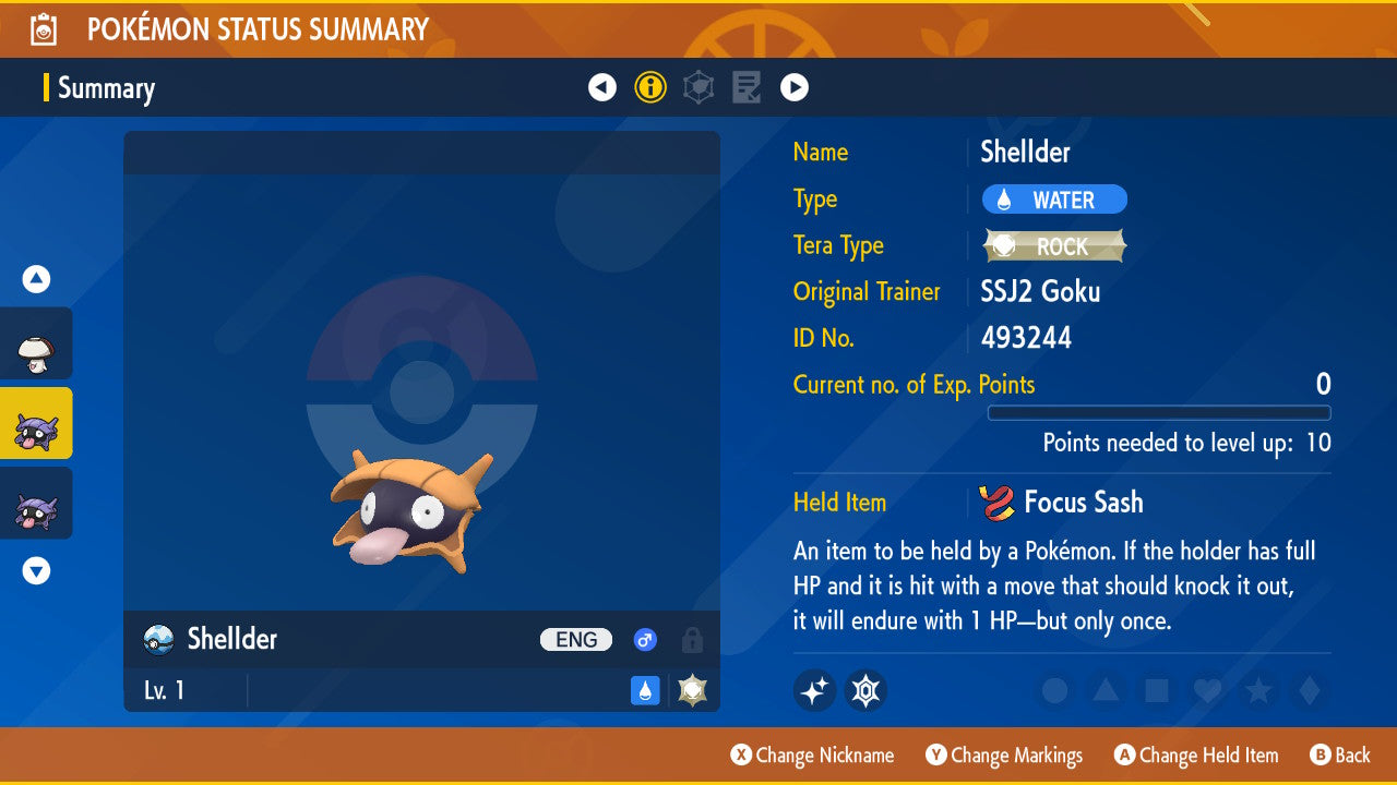 Pokemon Scarlet and Violet Shiny Shellder 6IV-EV Trained - Pokemon4Ever