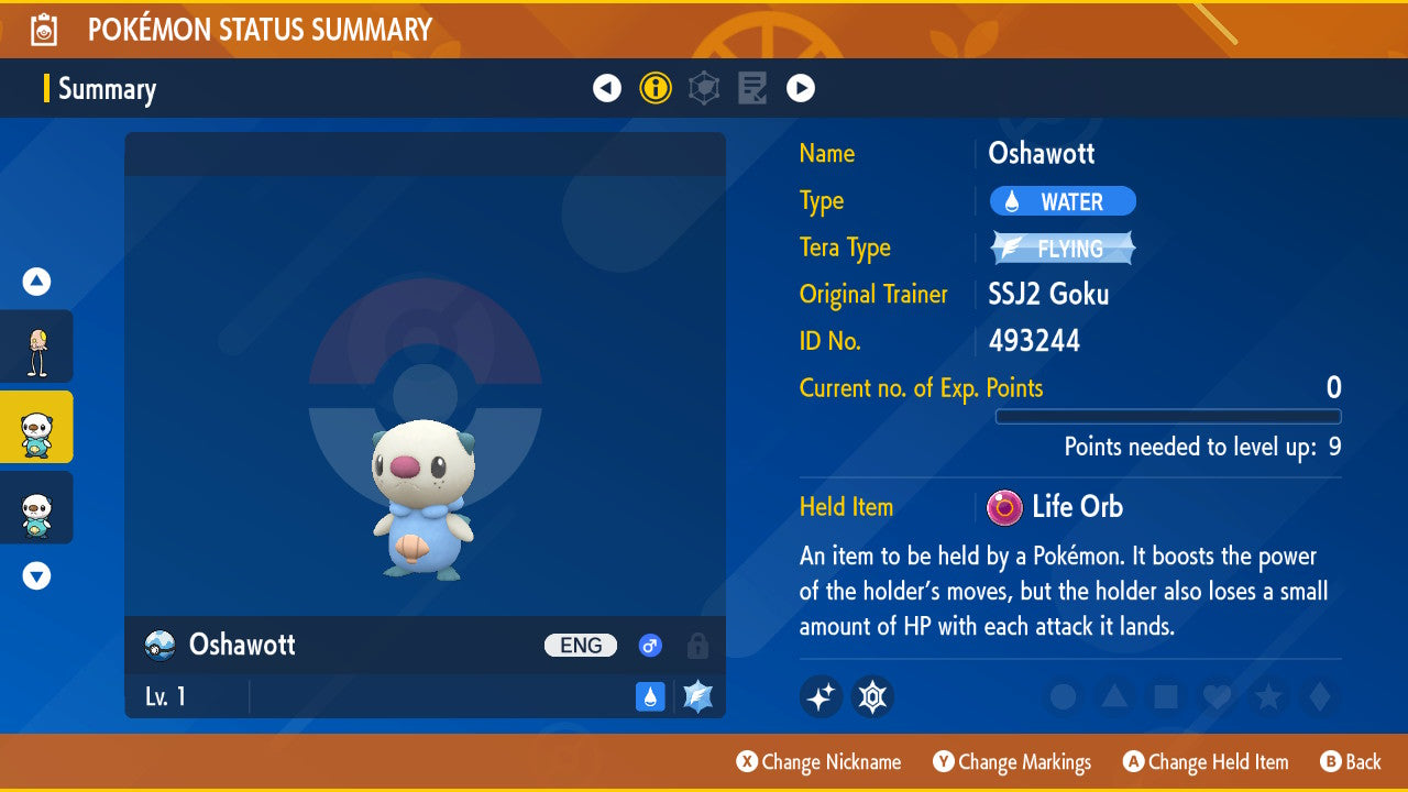 Pokemon Scarlet and Violet Shiny Oshawott 6IV-EV Trained - Pokemon4Ever