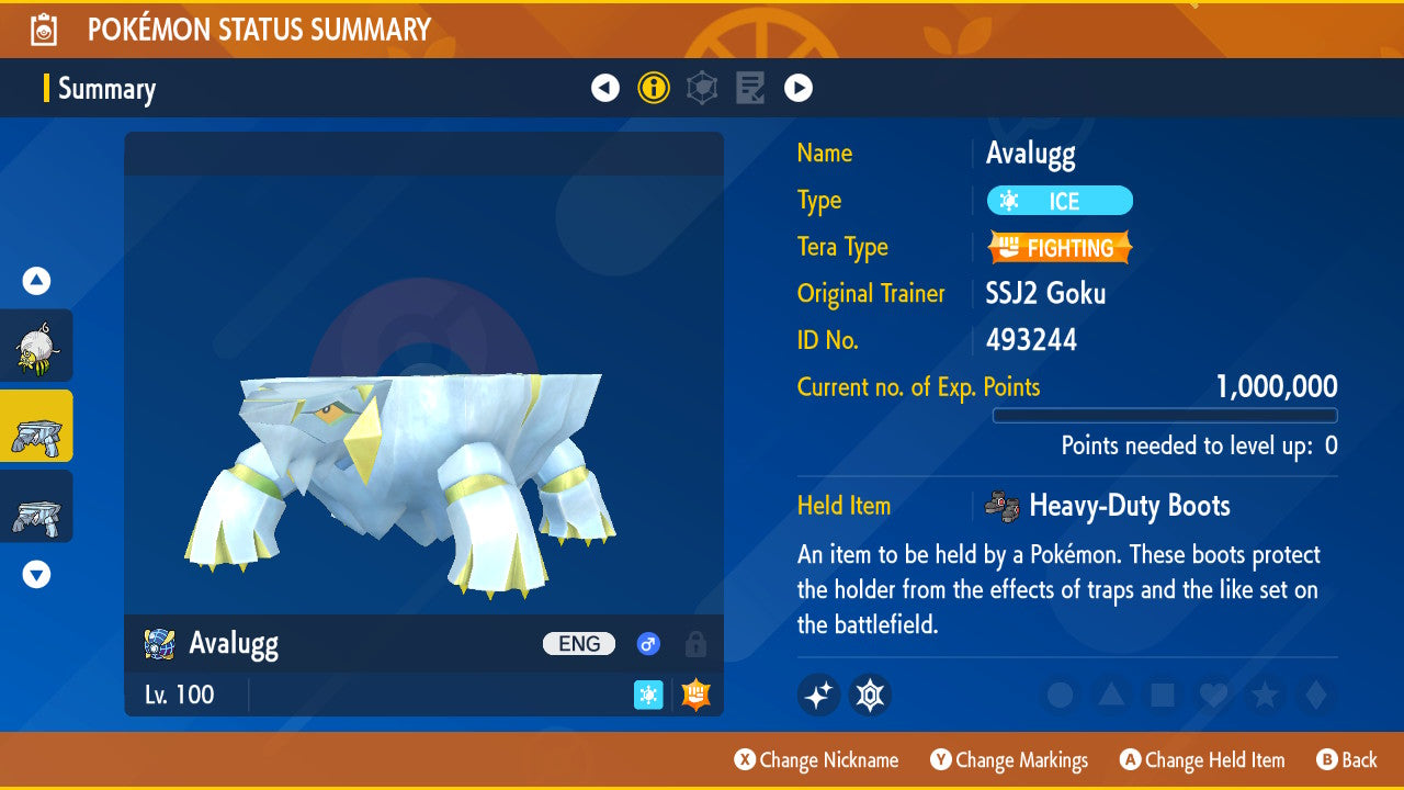 Pokemon Scarlet and Violet Shiny Avalugg 6IV-EV Trained - Pokemon4Ever