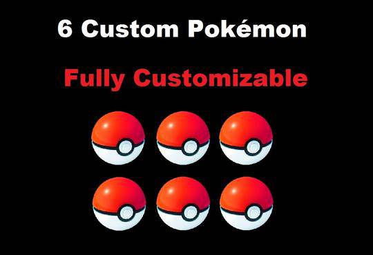 6 Custom Pokemon Bundle 6IV-AV Trained Pokemon Let's Go Pikachu/Eevee - Pokemon4Ever