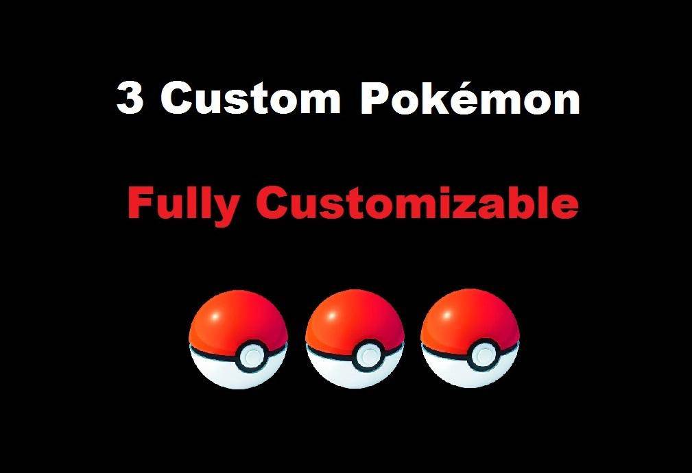 3 Custom Pokemon Bundle 6IV-AV Trained Pokemon Let's Go Pikachu/Eevee - Pokemon4Ever