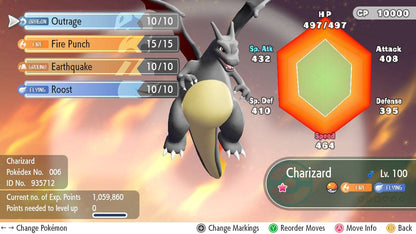 Pokemon Let's Go Shiny Charizard 6IV-AV Trained - Pokemon4Ever