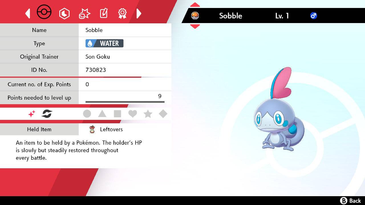 Pokemon Sword and Shield Shiny Sobble 6IV-EV Trained - Pokemon4Ever