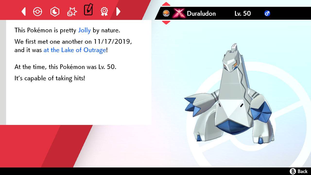 Pokemon Sword and Shield Shiny Gigantamax Duraludon 6IV-EV Trained - Pokemon4Ever