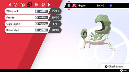 Pokemon Sword and Shield Shiny Gigantamax Kingler 6IV-EV Trained - Pokemon4Ever