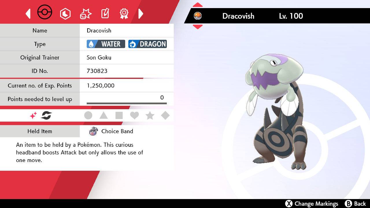 Pokemon Sword and Shield Ultra Shiny Dracovish 6IV-EV Trained
