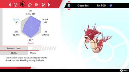 Pokemon Sword and Shield Shiny Gyarados 6IV-EV Trained - Pokemon4Ever