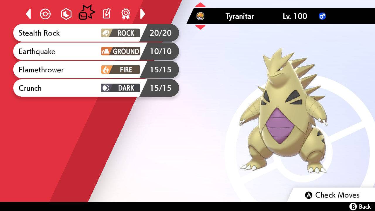 Pokemon Sword and Shield Shiny Tyranitar 6IV-EV Trained - Pokemon4Ever