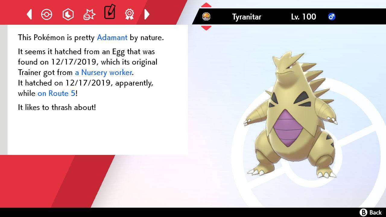 Pokemon Sword and Shield Shiny Tyranitar 6IV-EV Trained - Pokemon4Ever