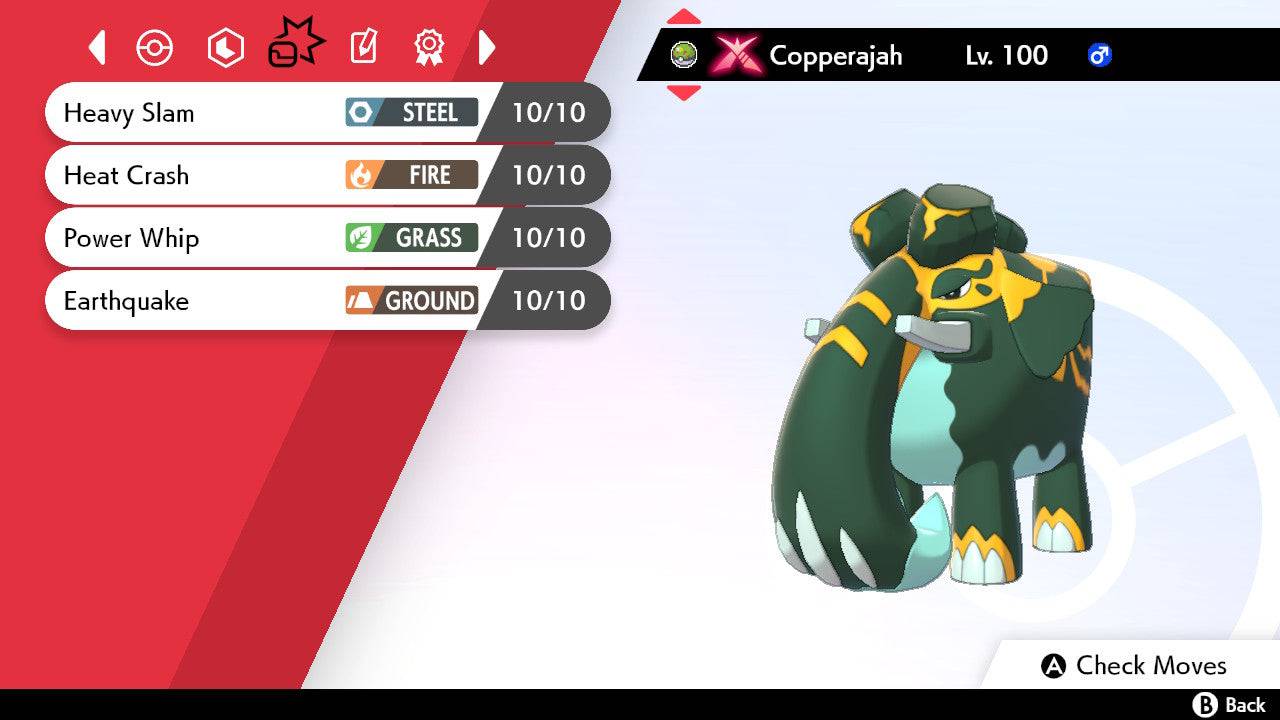 Pokemon Sword and Shield Shiny Gigantamax Copperajah 6IV-EV Trained - Pokemon4Ever