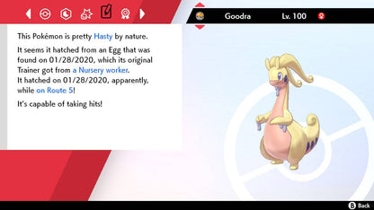 Pokemon Sword and Shield Shiny Goodra 6IV-EV Trained - Pokemon4Ever