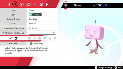 Pokemon Sword and Shield Ultra Shiny Eiscue 6IV-EV Trained - Pokemon4Ever