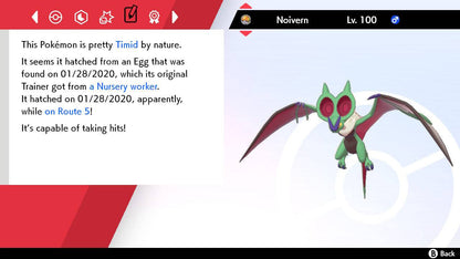 Pokemon Sword and Shield Shiny Noivern 6IV-EV Trained - Pokemon4Ever