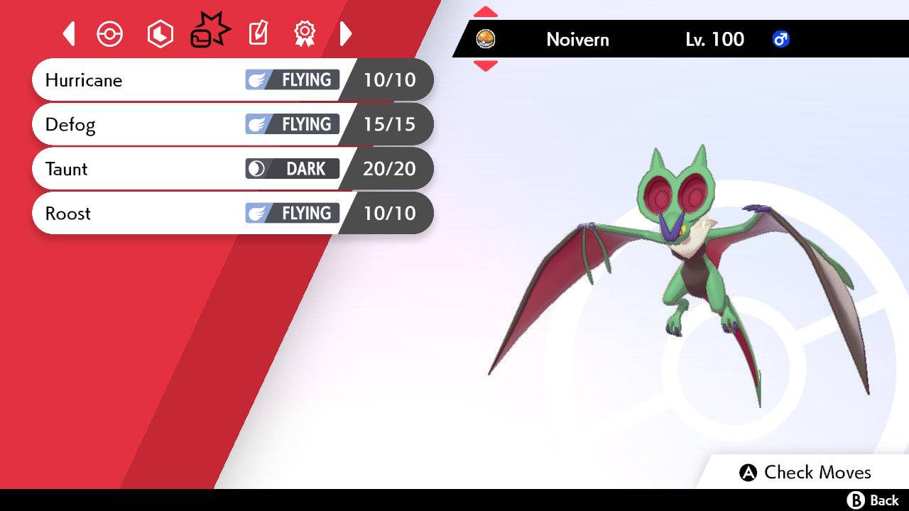 shiny noivern pokemon card variation to centering Noivern EX 135/190 RR SV4a