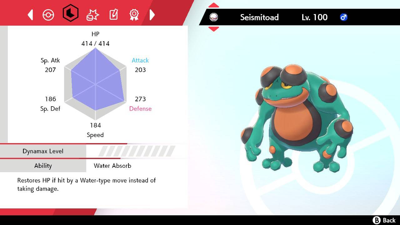 Pokemon Sword and Shield Ultra Shiny Seismitoad 6IV-EV Trained - Pokemon4Ever