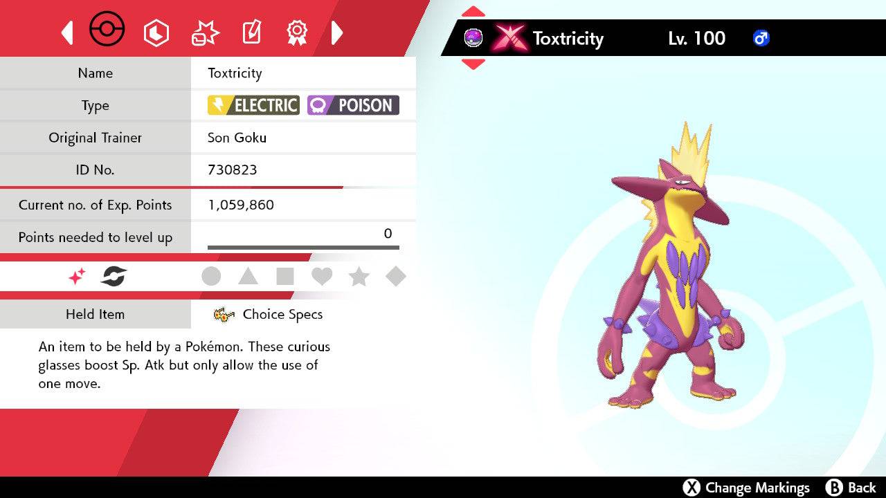 Pokemon Sword and Shield Ultra Shiny Gigantamax Amped-Toxtricity 6IV-EV Trained - Pokemon4Ever