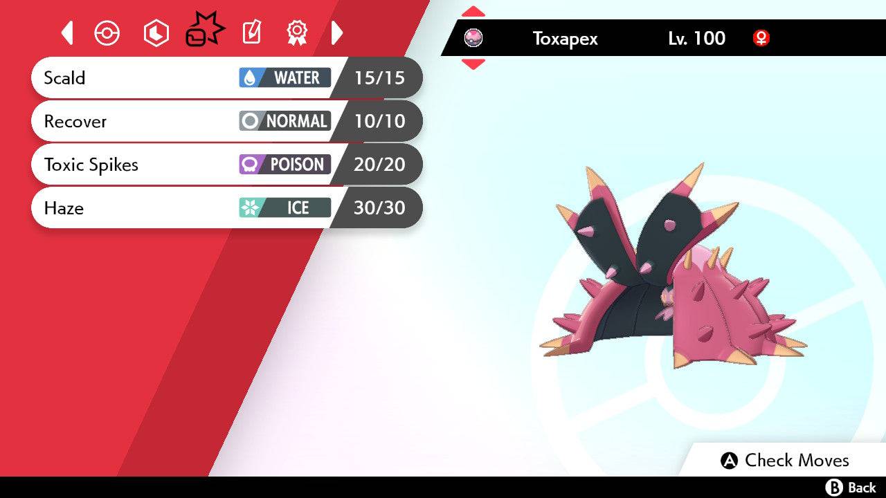 Pokemon Sword and Shield Shiny Toxapex 6IV-EV Trained - Pokemon4Ever