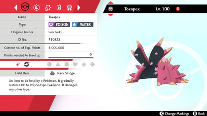 Pokemon Sword and Shield Shiny Toxapex 6IV-EV Trained - Pokemon4Ever