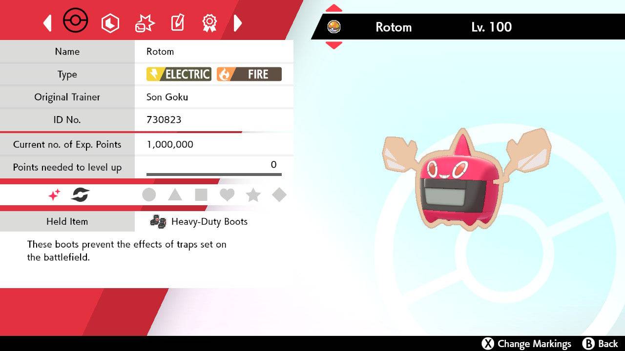 Pokemon Sword and Shield Shiny Rotom-Heat 6IV-EV Trained - Pokemon4Ever