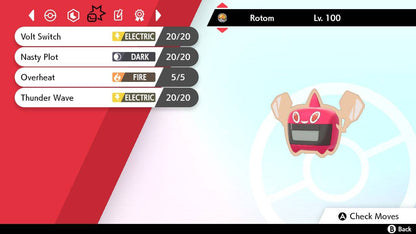 Pokemon Sword and Shield Shiny Rotom-Heat 6IV-EV Trained - Pokemon4Ever