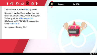 Pokemon Sword and Shield Shiny Rotom-Heat 6IV-EV Trained - Pokemon4Ever