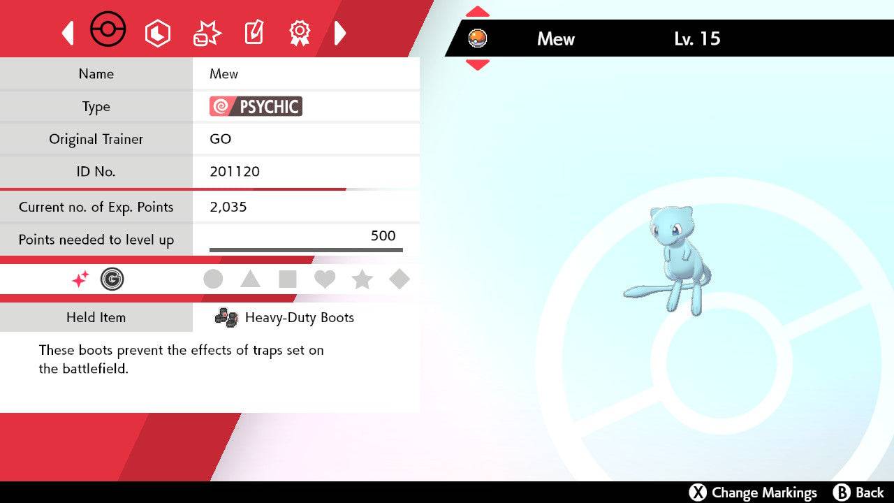 Pokemon Sword and Shield Ultra Shiny Mew 6IV-EV Trained - Pokemon4Ever