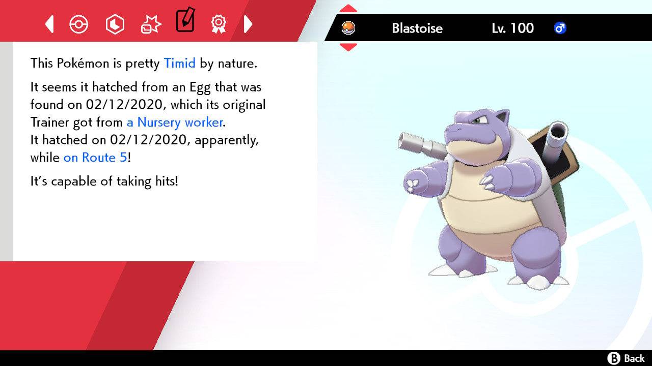 Pokemon Sword and Shield Shiny Blastoise 6IV-EV Trained - Pokemon4Ever