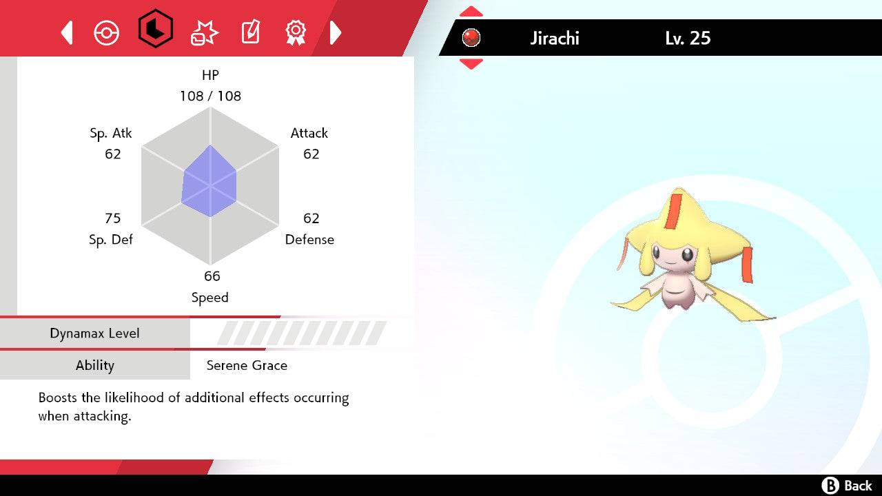 Pokemon Sword and Shield Ultra Shiny Jirachi 6IV-EV Trained - Pokemon4Ever