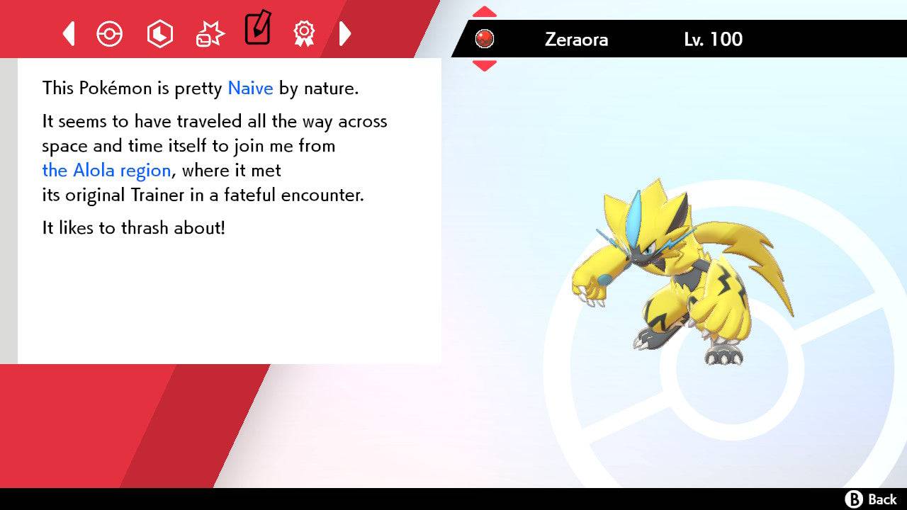 Pokemon Sword and Shield Zeraora 6IV-EV Trained - Pokemon4Ever