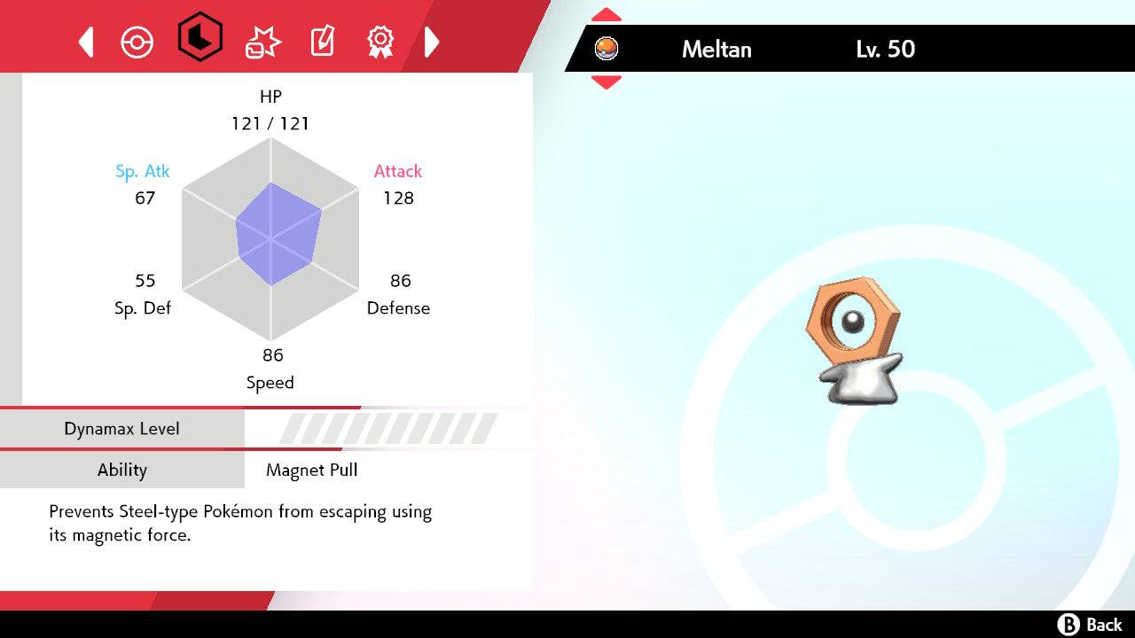 Pokemon Sword and Shield Ultra Shiny Meltan 6IV-EV Trained - Pokemon4Ever