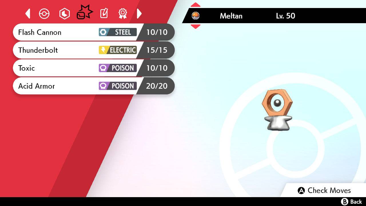 Pokemon Sword and Shield Ultra Shiny Meltan 6IV-EV Trained - Pokemon4Ever