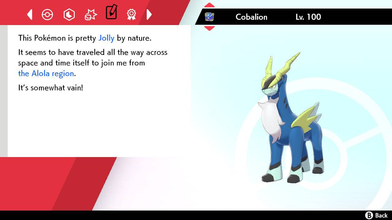 Pokemon Sword and Shield Shiny Cobalion 6IV-EV Trained - Pokemon4Ever