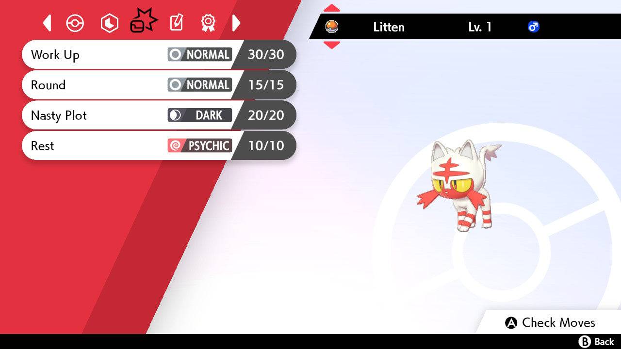 Pokemon Sword and Shield Shiny Level 1 Litten 6IVEV Trained Pokemon4Ever