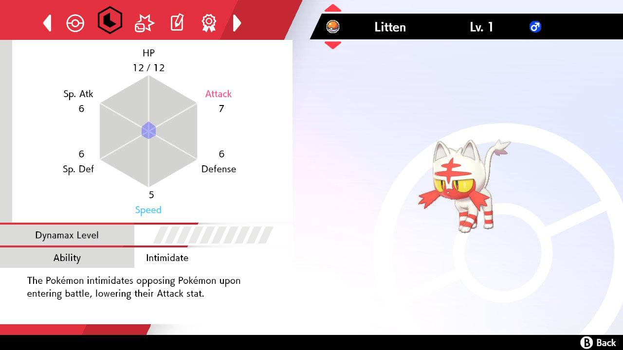 Pokemon Sword and Shield Shiny Level 1 Litten 6IVEV Trained Pokemon4Ever
