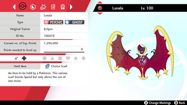 Pokemon Sword and Shield Shiny Ultra Shiny Lunala 6IV-EV Trained ...