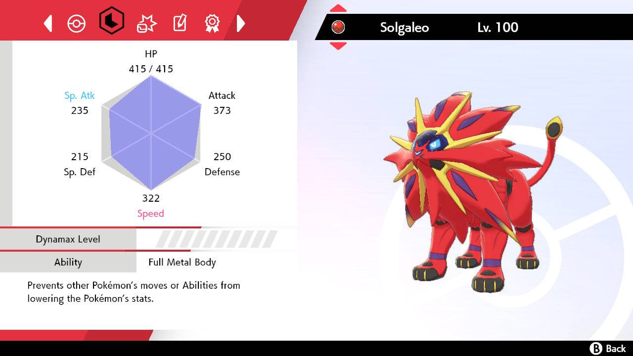 Pokemon Sword and Shield Ultra Shiny Solgaleo 6IV-EV Trained - Pokemon4Ever