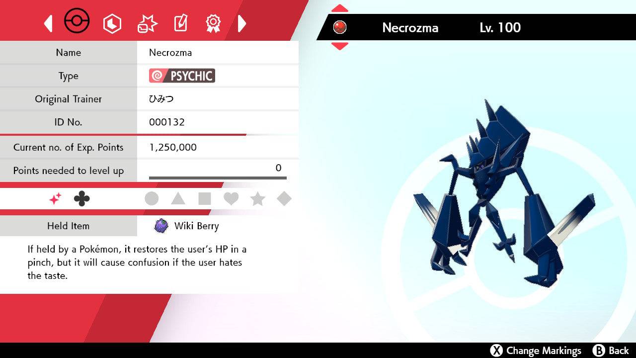 Pokemon Sword and Shield Ultra Shiny Necrozma 6IV-EV Trained - Pokemon4Ever