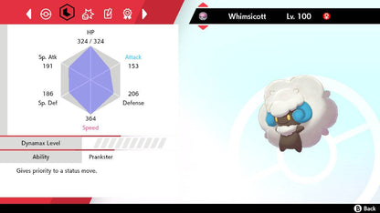 Pokemon Sword and Shield Shiny Whimsicott 6IV-EV Trained - Pokemon4Ever